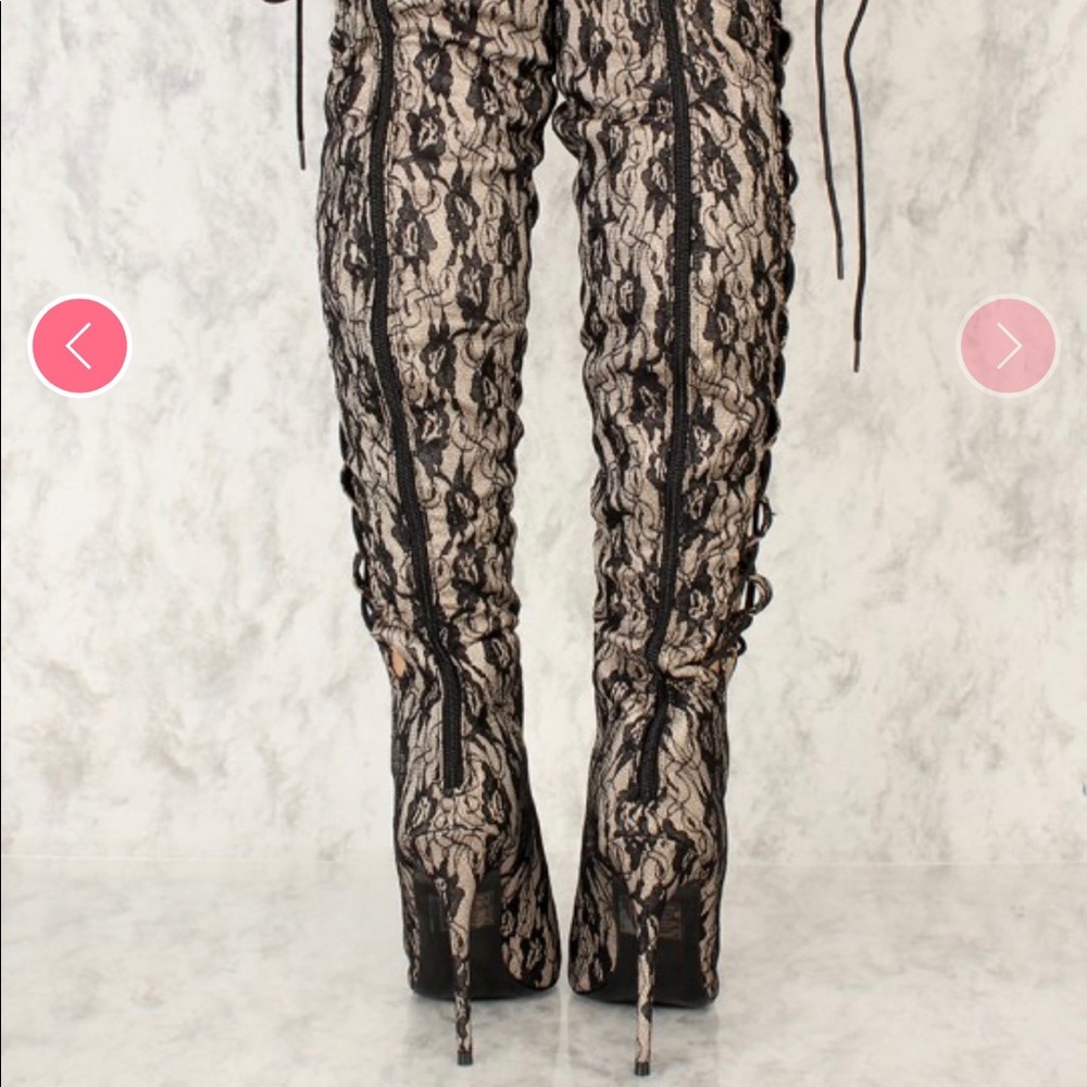 Over the knee lace boots